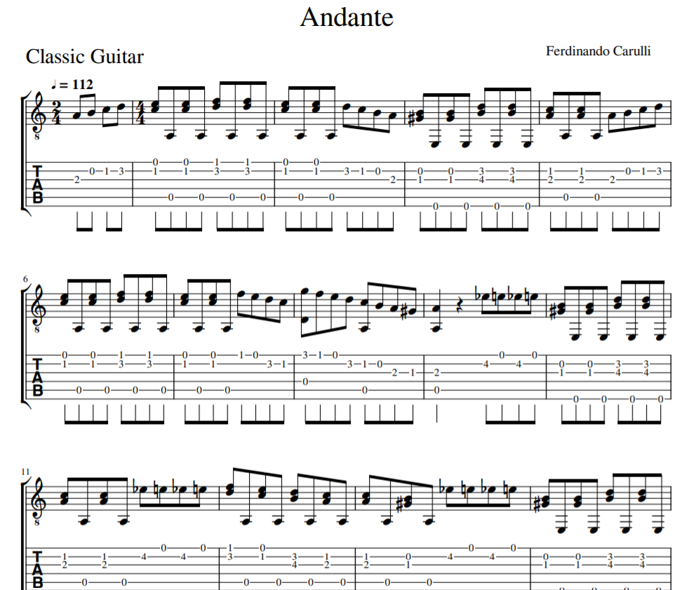 Andante Op. 241, No. 18  Carulli